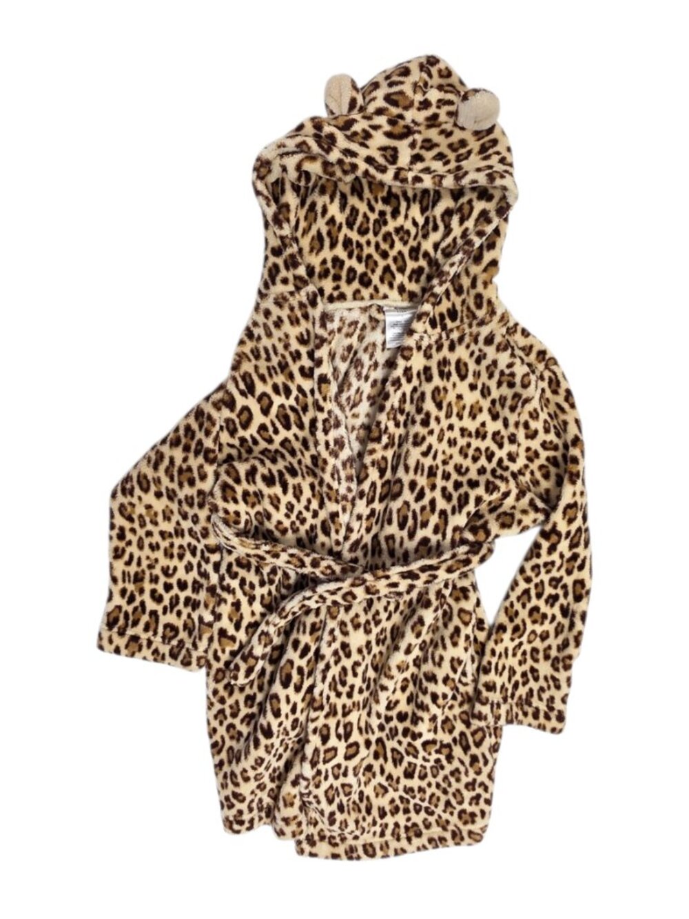 GAP Kids Leopard Print Sleep/Shower Robe, Hooded, Lounge, Size 8